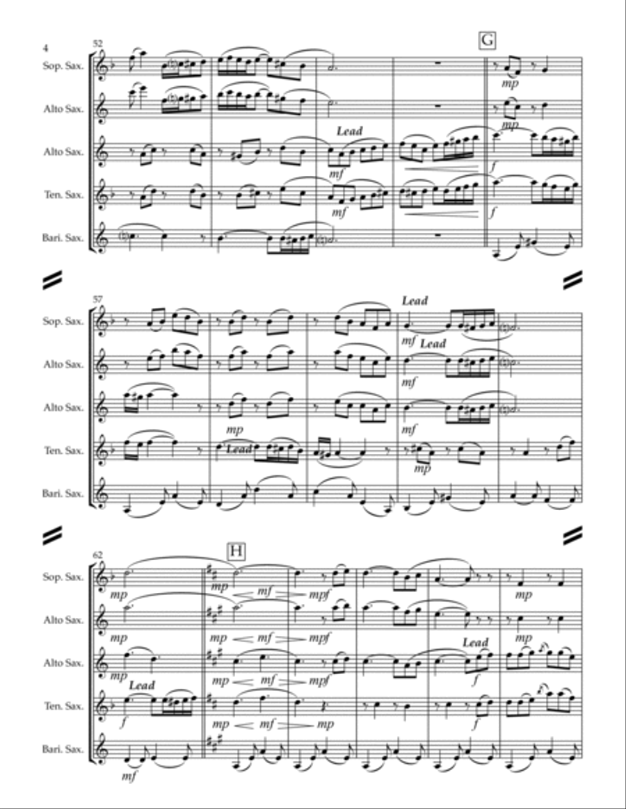 Maria, Mari! (Oh Marie) for Saxophone Quartet SATB or AATB) Saxophone Quartet scores gallery preview page 5