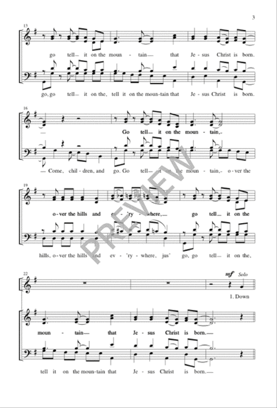 Go Tell It on the Mountain Divisi scores gallery preview page 4