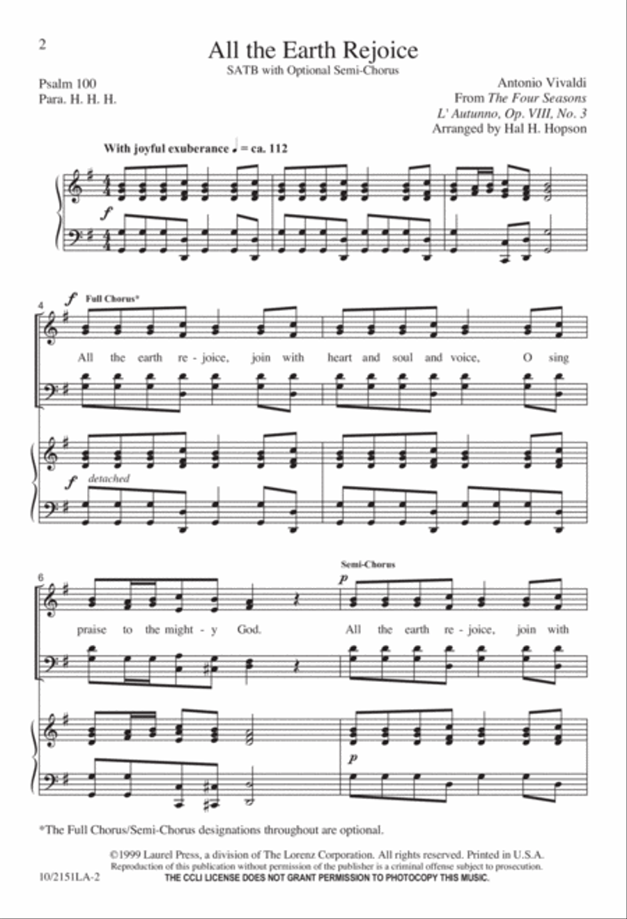 All the Earth Rejoice 4-Part scores gallery preview page 2