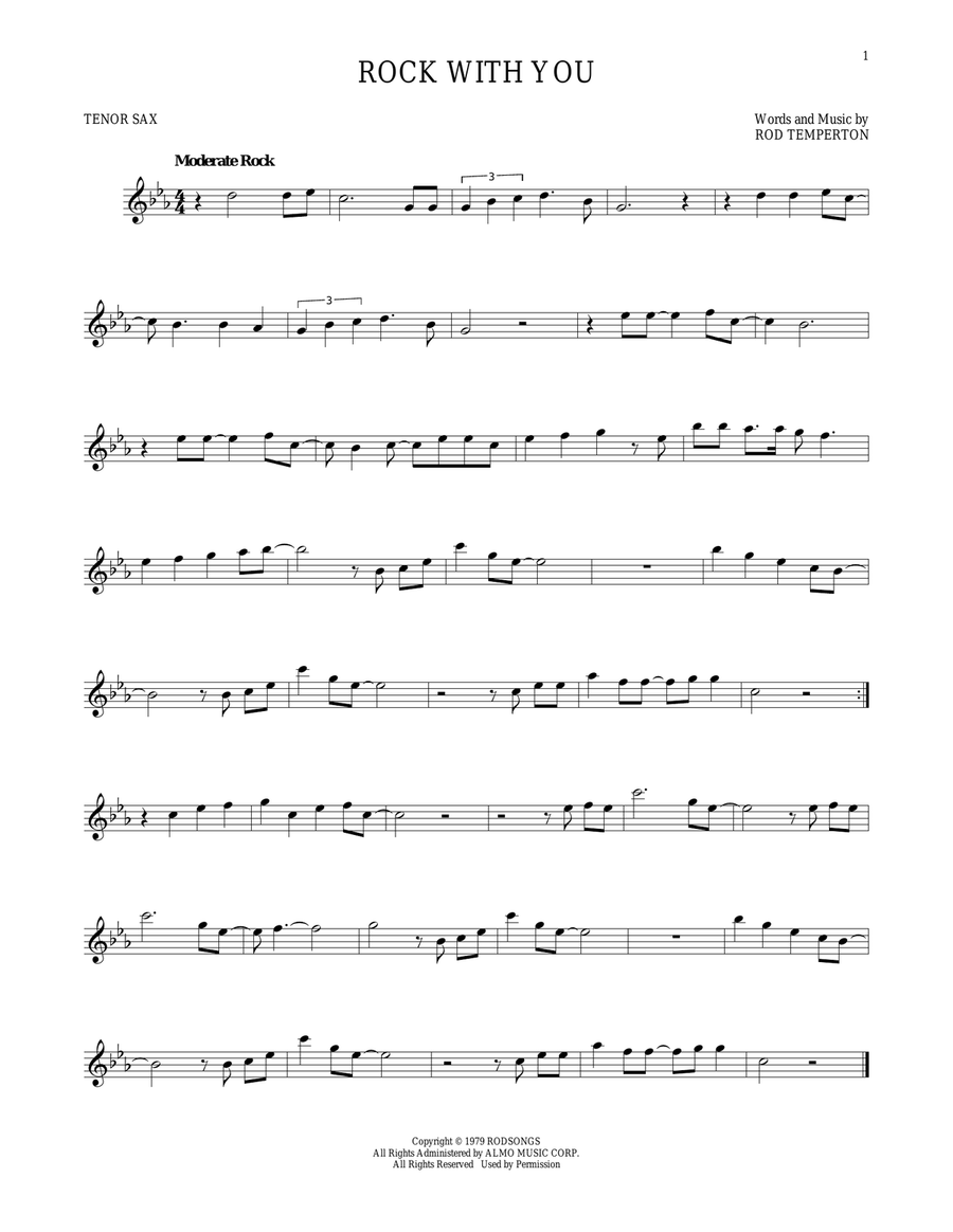 Rock With You Tenor Saxophone scores gallery preview page 1