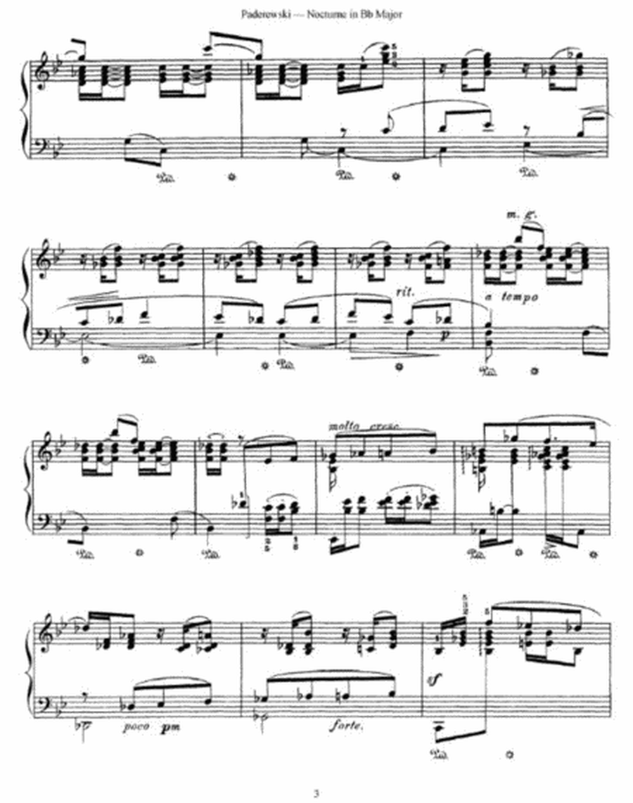 Ignacy Jan Paderewsky - Nocturne in Bb Major