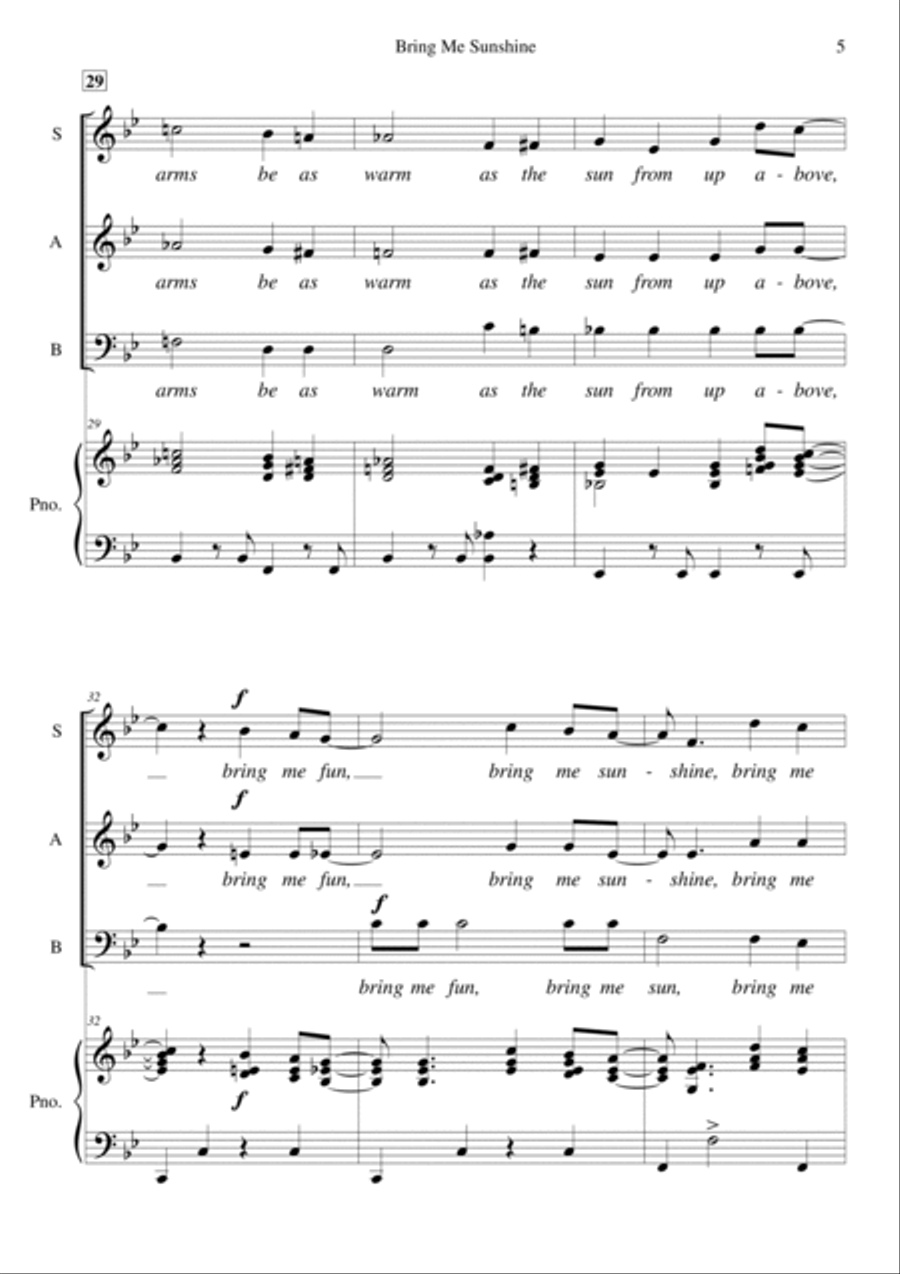 Bring Me Sunshine 3-Part scores gallery preview page 5