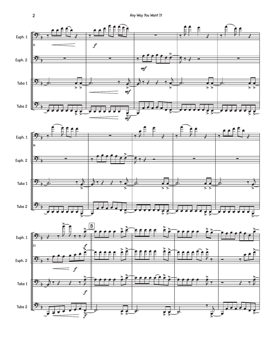 Any Way You Want It Brass Quartet scores gallery preview page 2