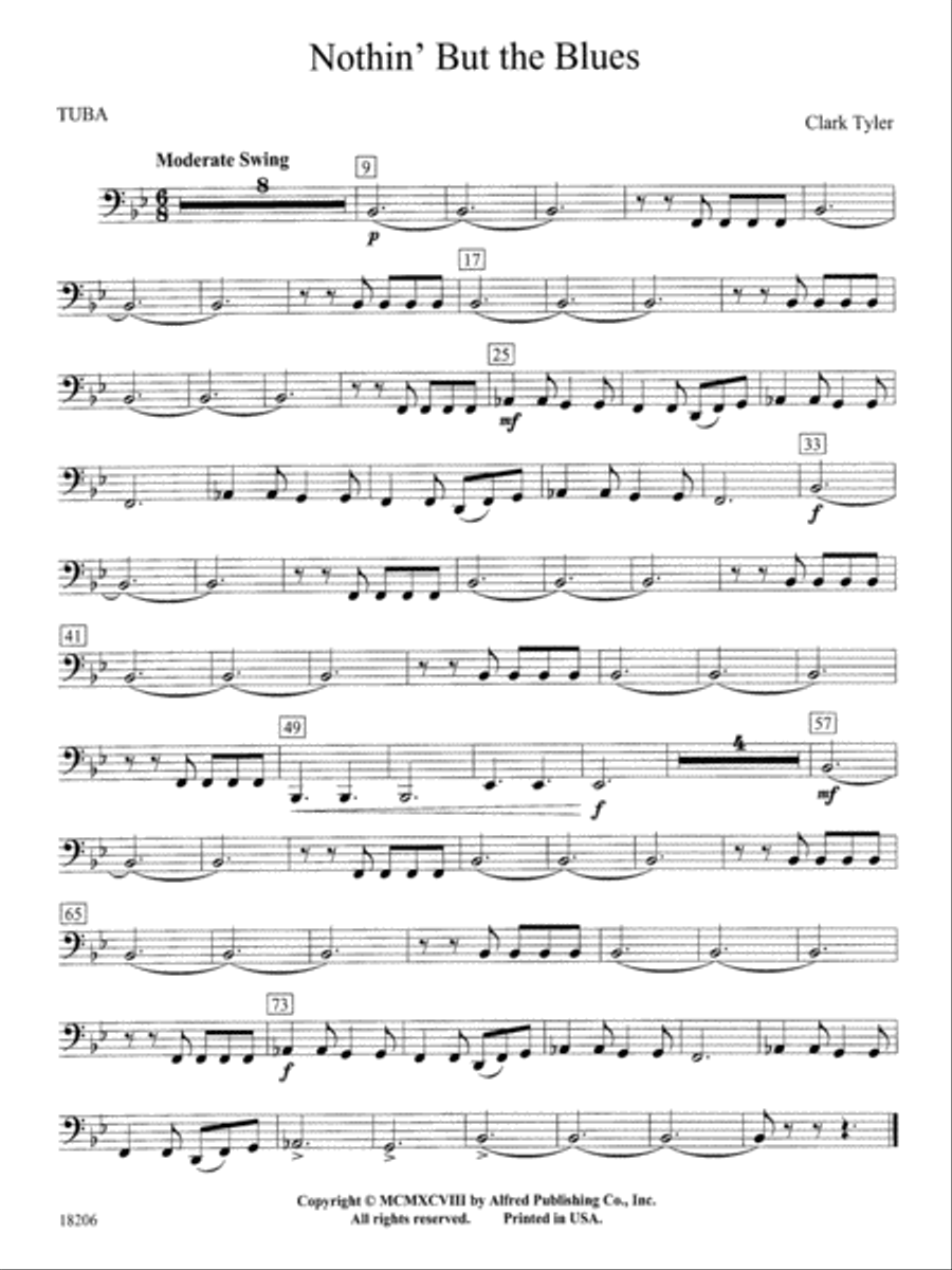 Nothin' but the Blues: Tuba Concert Band scores gallery preview page 1