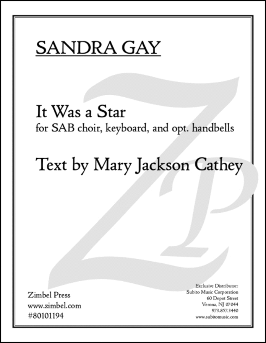 It Was a Star SAB choir, keyboard & opt. handbells 3-Part scores gallery preview page 1