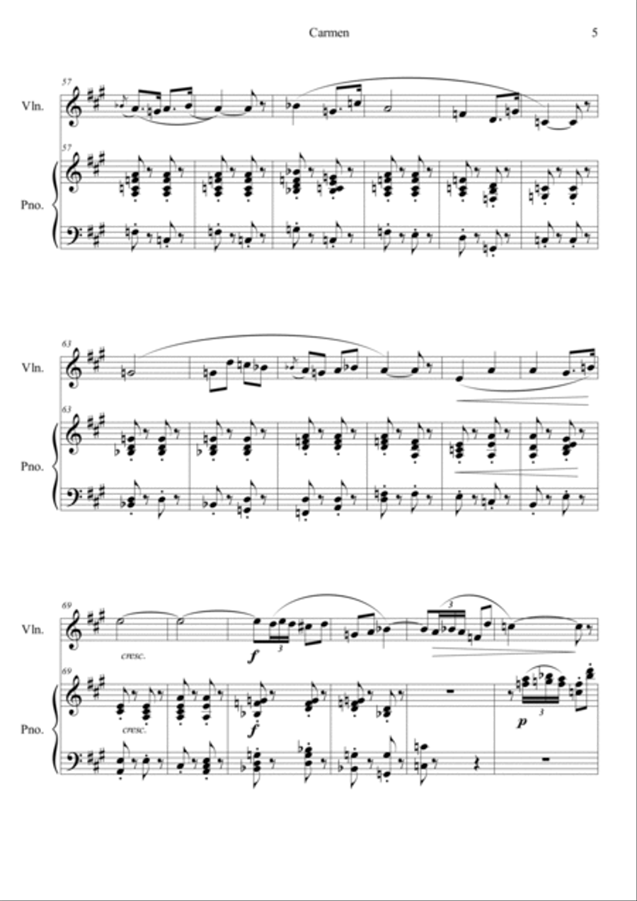 Carmen No.1 Prelude Violin Solo scores gallery preview page 5