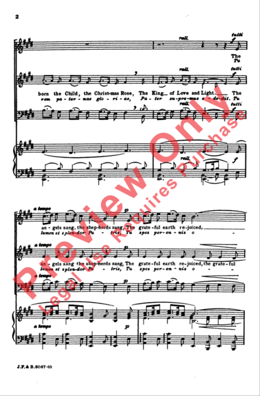 Gesu Bambino (The Infant Jesus) 3-Part scores gallery preview page 3