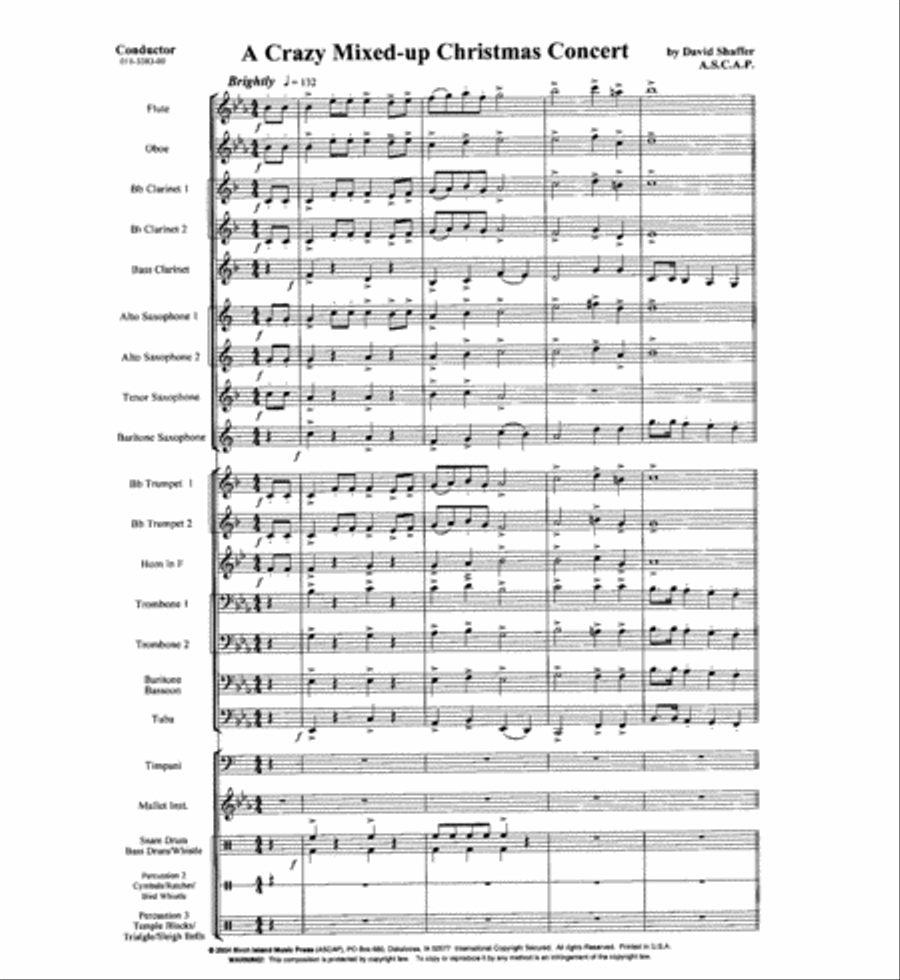 A Crazy, Mixed-Up Christmas Concert Concert Band scores gallery preview page 2