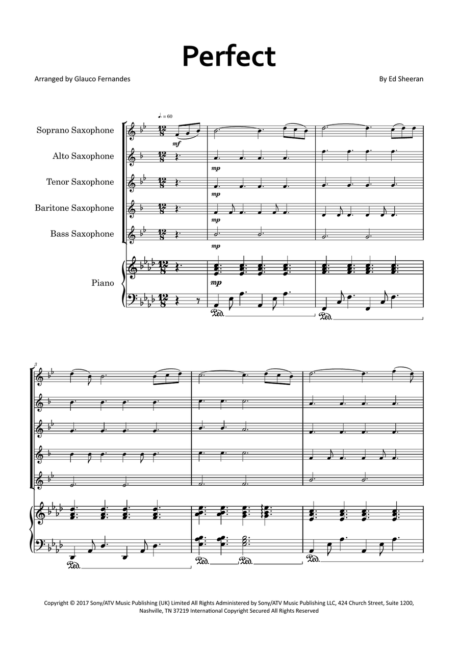 Perfect Saxophone Quintet scores gallery preview page 1