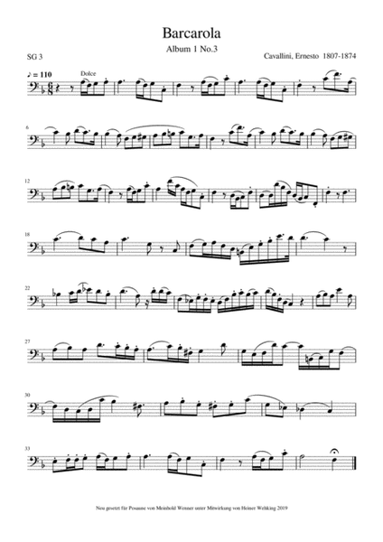 6 Trombone Pieces from Cavallini to David Trombone Solo Posaune Soli Stück Stücke Piece Pieces St
