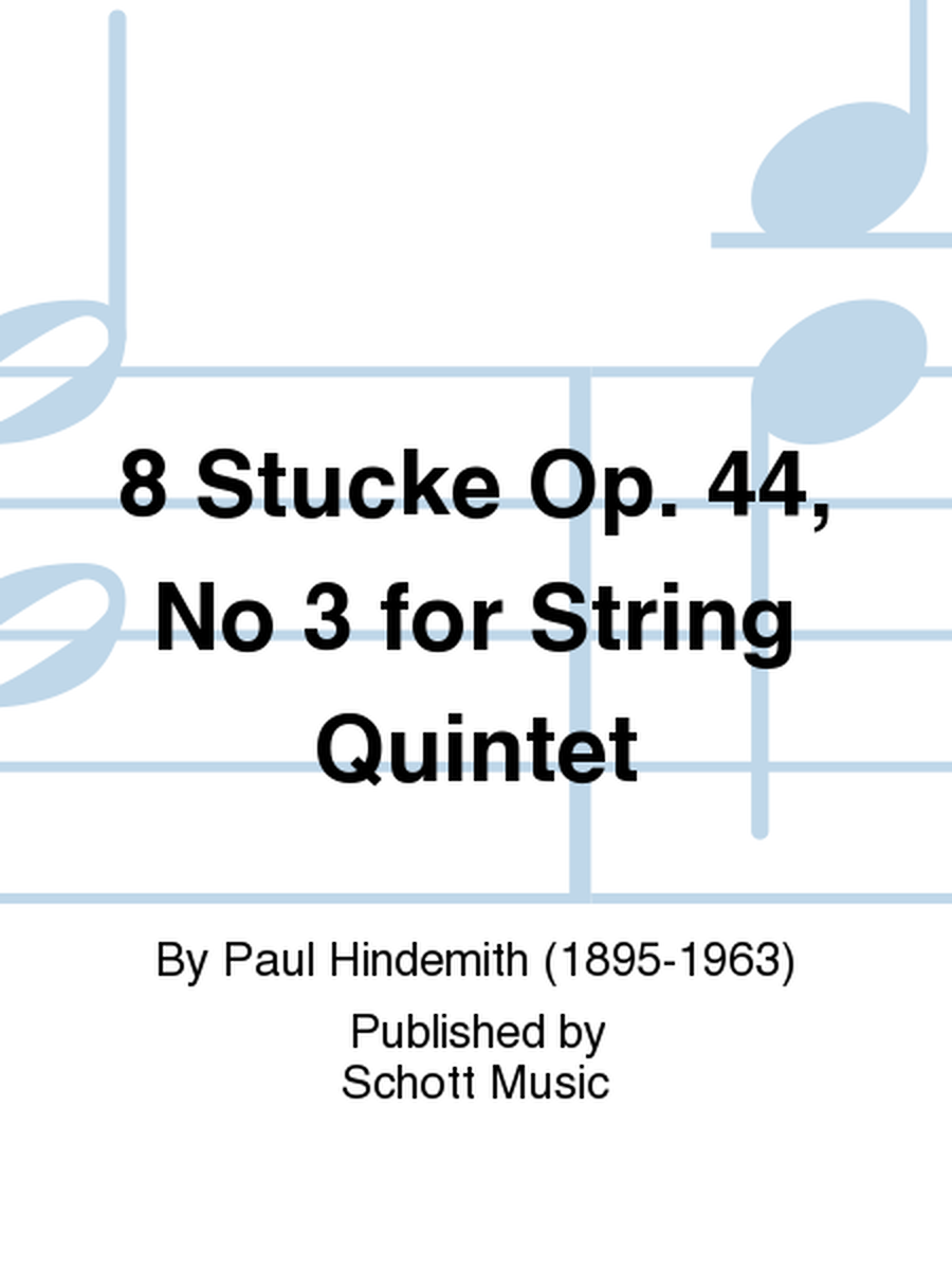 8 Stucke Op. 44, No 3 for String Quintet