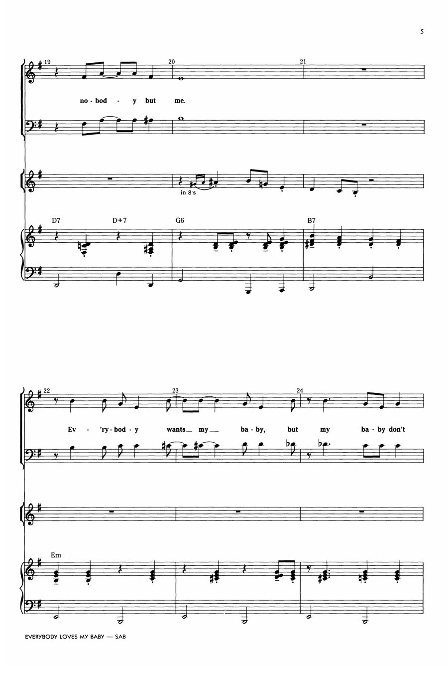 Everybody Loves My Baby (But My Baby Don't Love Nobody But Me) 3-Part scores gallery preview page 4