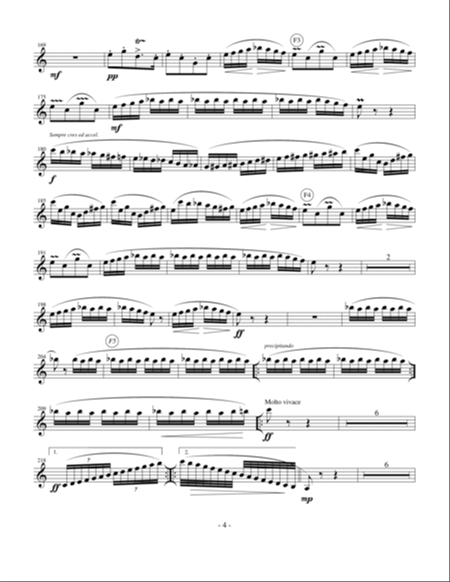 Enescu 1901 Op 11 No 1 Romanian Rhapsody in A for Clarinet Violin & Piano optional String Bass Small Ensemble scores gallery preview page 4