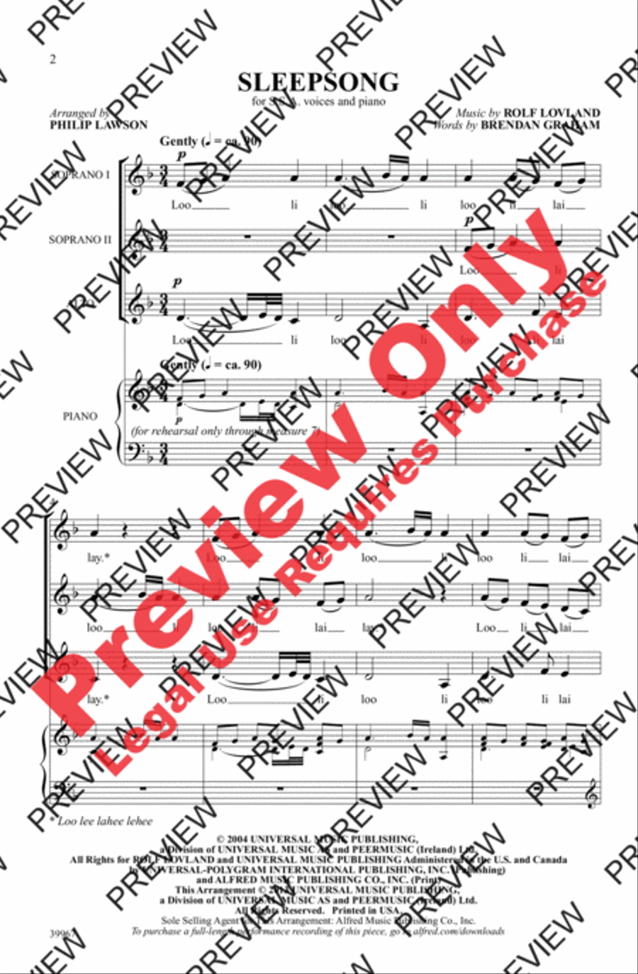 Sleepsong Sleepsong Women's Choir scores gallery preview page 2