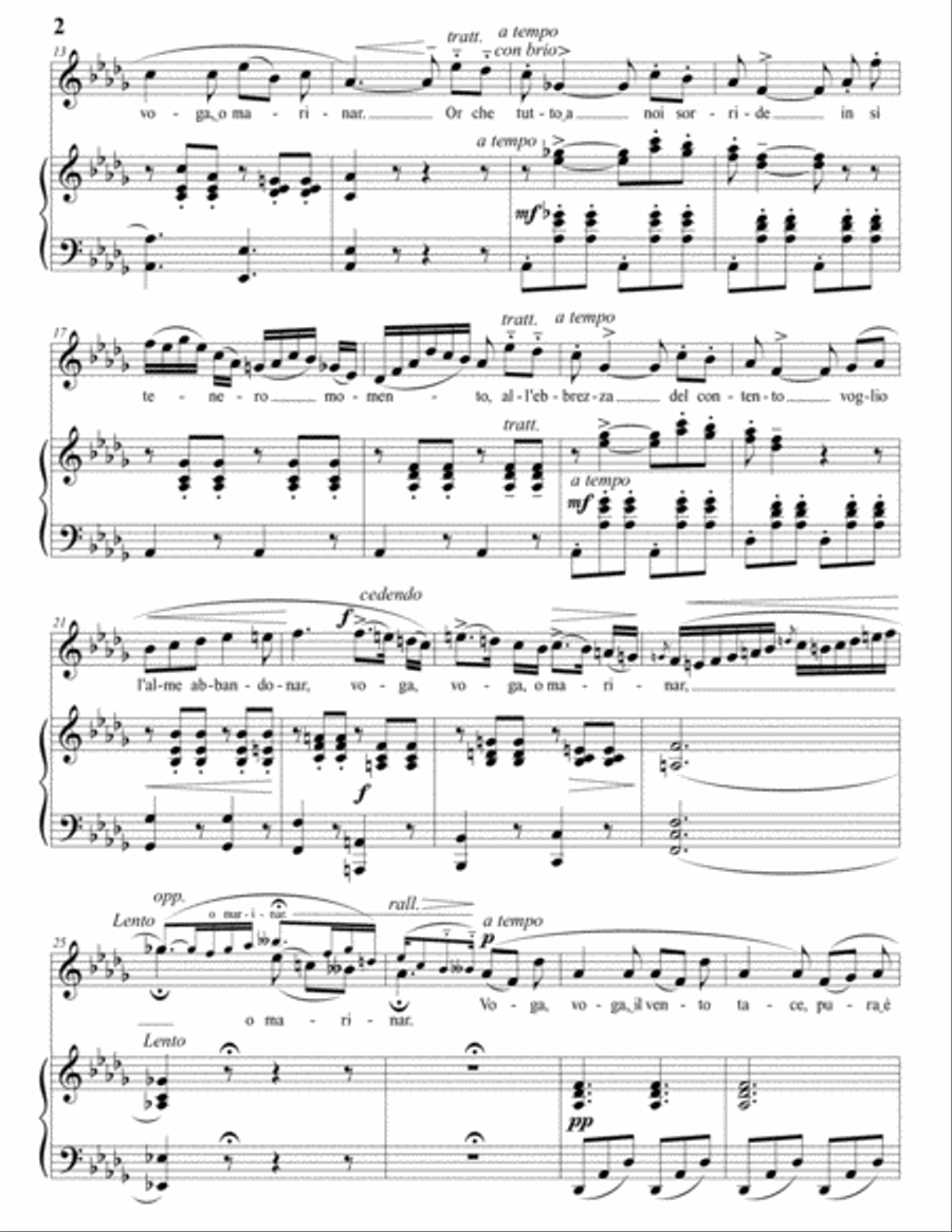 DONIZETTI: Il barcaiolo (transposed to D-flat major) Voice scores gallery preview page 3