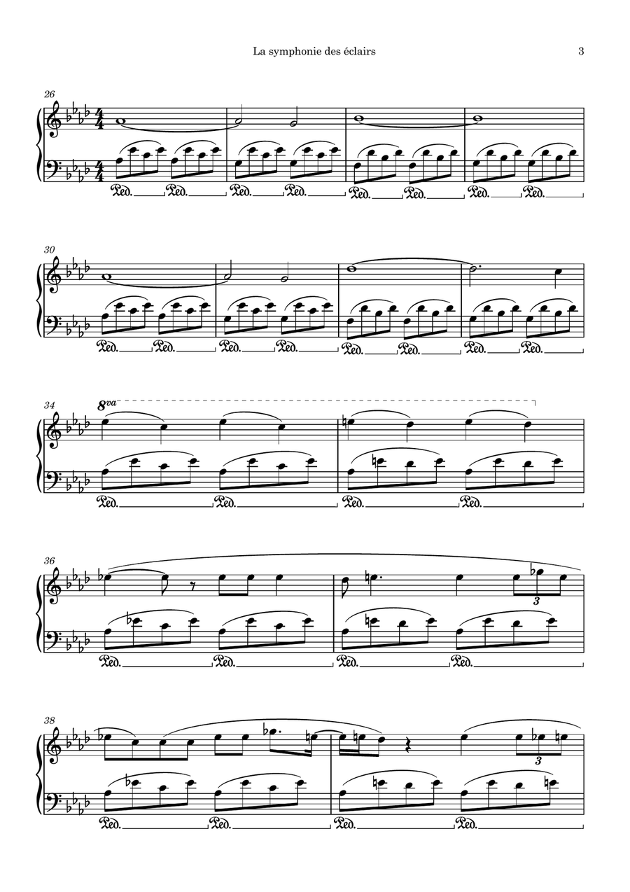 Symphonie Des Eclairs, La Piano Solo scores gallery preview page 3