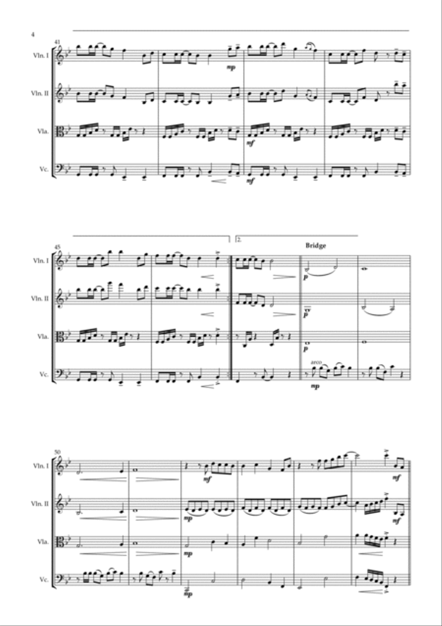 Way Back Home Eng Ver Way Back Home Eng Ver String Quartet scores gallery preview page 4