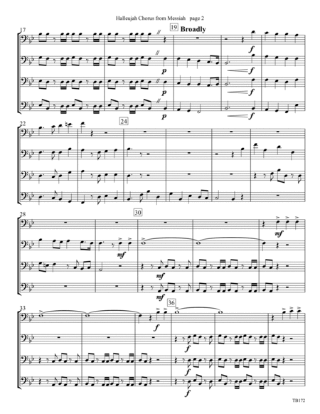 Hallelujah Chorus from Messiah for Trombone Ensemble image number null