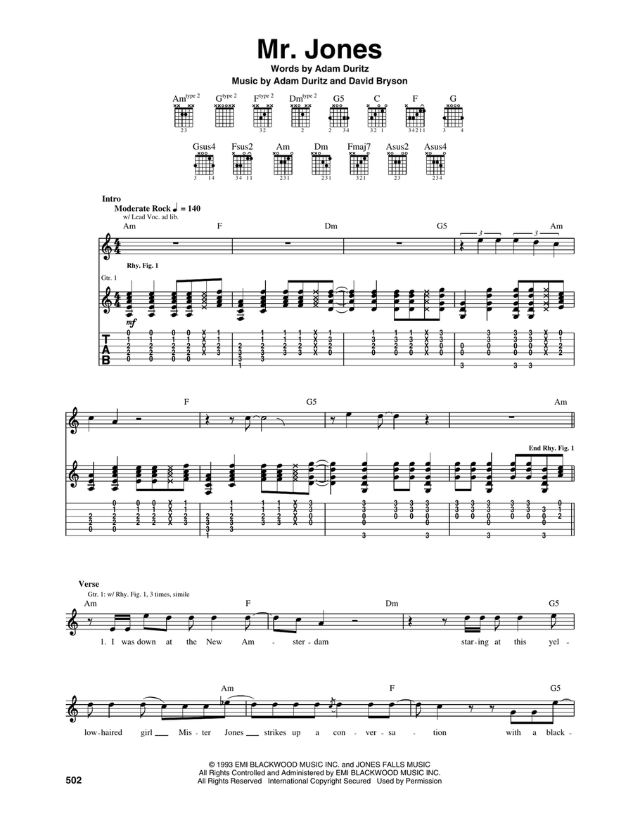 Mr. Jones Acoustic Guitar scores gallery preview page 1
