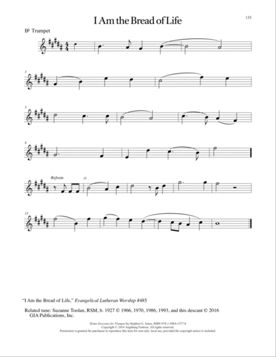 Hymn Descants for Trumpet C Trumpet scores gallery preview page 136