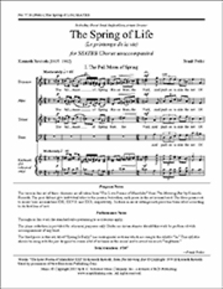 The Spring of Life (Le printemps de la vie) A Cappella scores gallery preview page 1