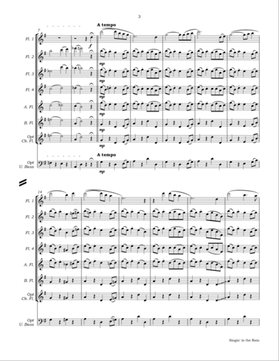 Singin' In The Rain Flute Choir scores gallery preview page 6
