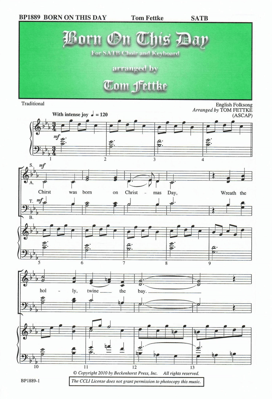 Born On This Day 4-Part scores gallery preview page 1