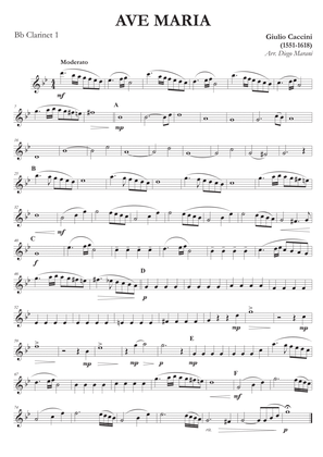 Ave Maria by Caccini-Vavilov for Clarinet Quartet