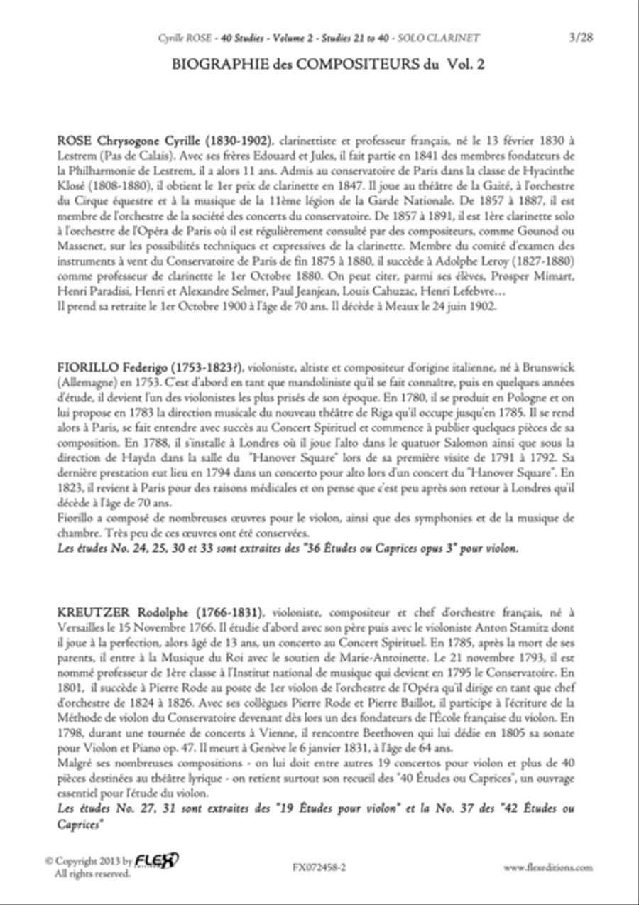 Tuition Book - 40 Studies for Clarinet - Volume 2 - Studies 21 to 40 Clarinet Solo scores gallery preview page 3