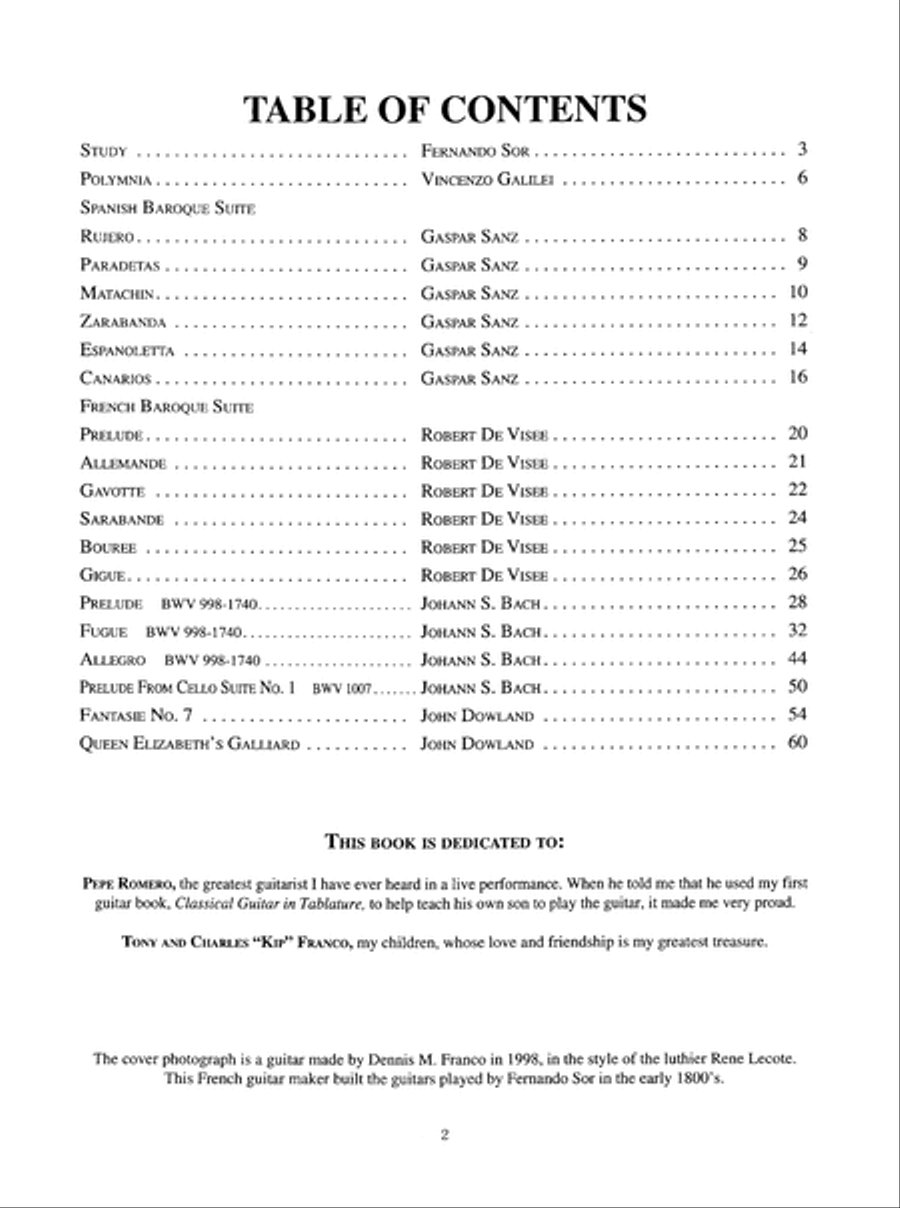 Classical Masterpieces in Tablature