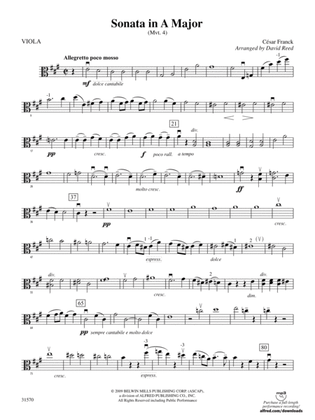 Book cover for Sonata in A Major (Mvt. 4): Viola