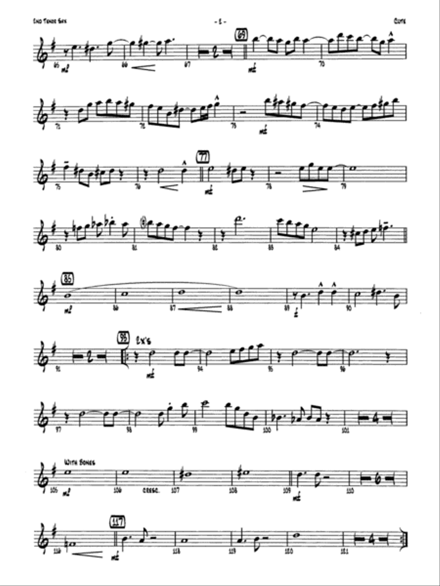 Cute: 2nd B-flat Tenor Saxophone Jazz Ensemble scores gallery preview page 2