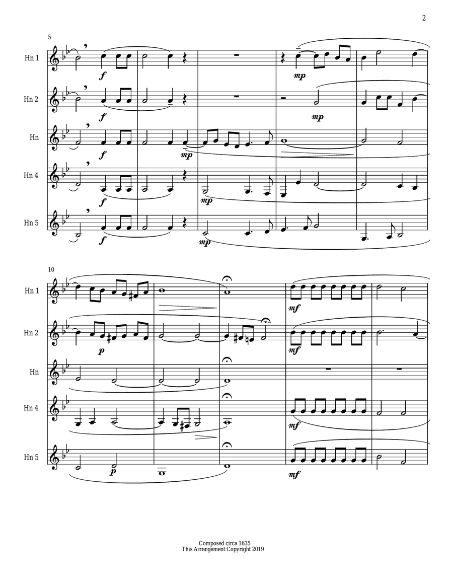 Miserere Mei, Deus - Gregorio Allegri - Horn Quintet Brass Quintet scores gallery preview page 2