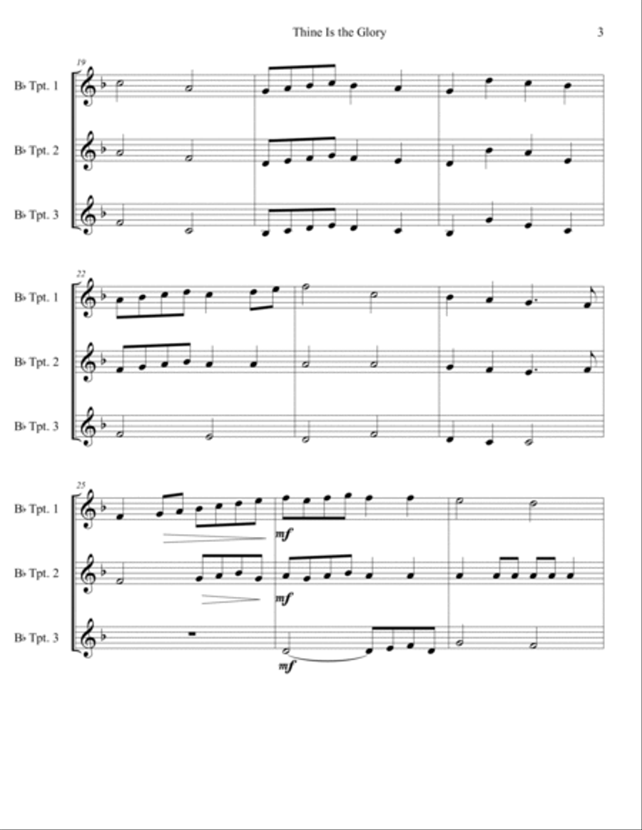 Thine Is the Glory for Trumpet Trio Thine Is the Glory for Trumpet Trio Trumpet Trio scores gallery preview page 4