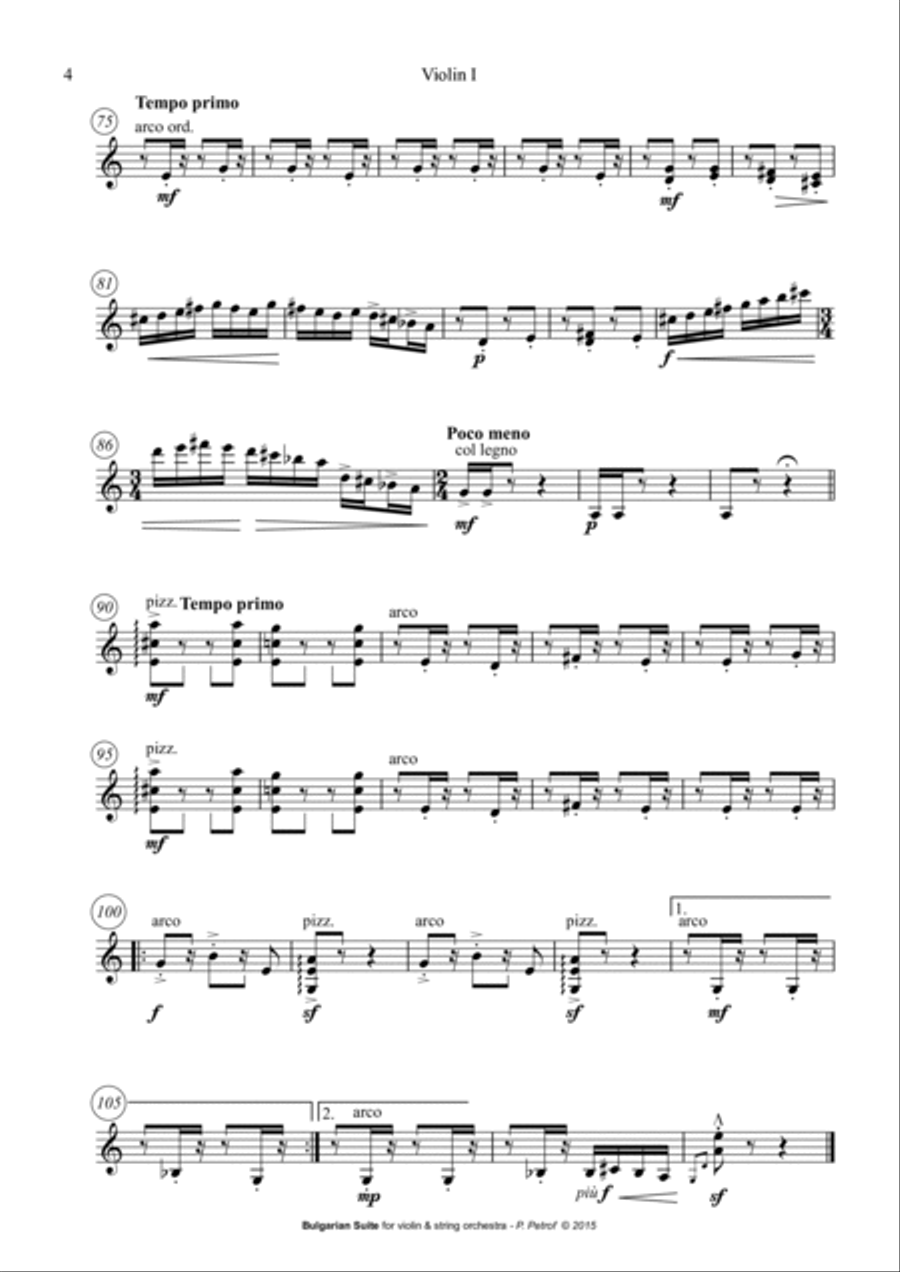 Bulgarian Suite for Violin and 13 Strings - Violin solo part Violin Solo scores gallery preview page 4