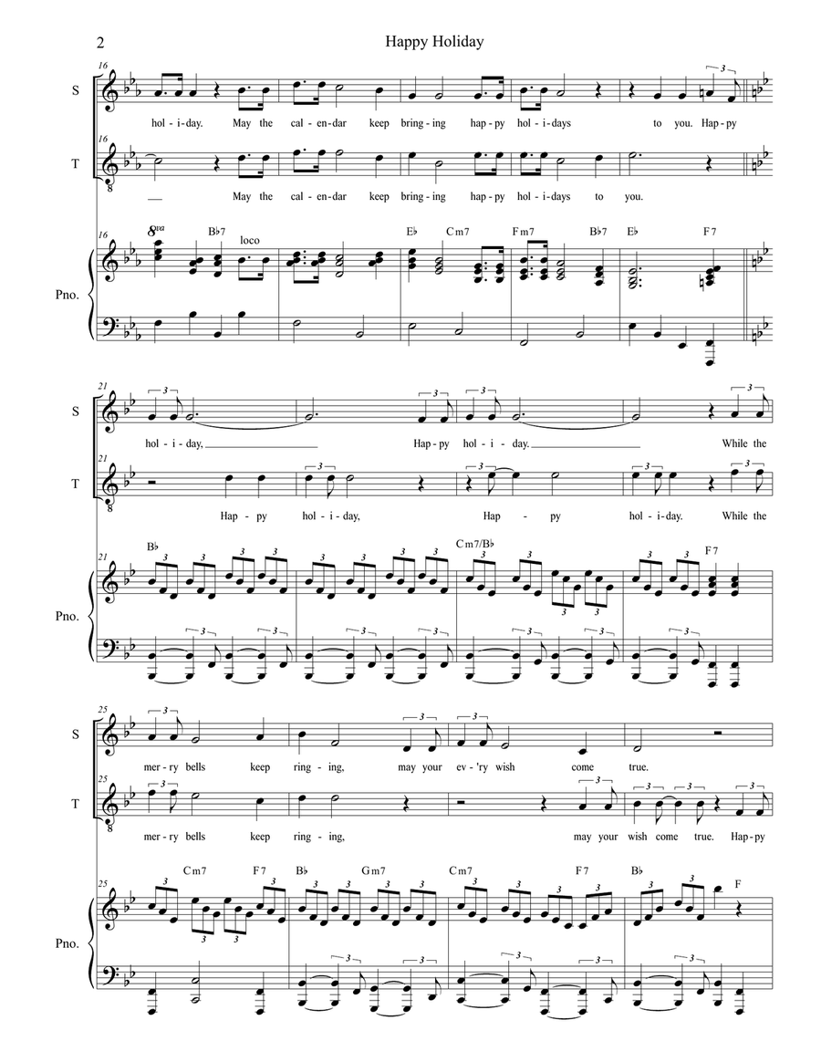 Happy Holiday Vocal Duet scores gallery preview page 2