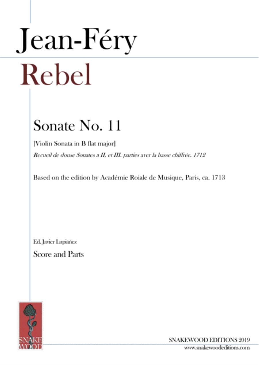 Rebel – Violin Sonate N. 11 (1712) Score and Parts String Duet scores gallery preview page 1
