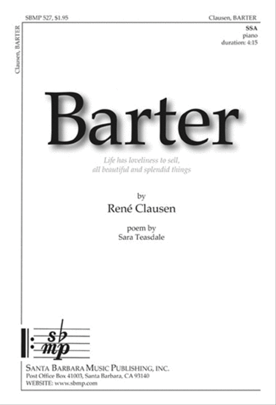 Barter - SSA Octavo SSA scores gallery preview page 1