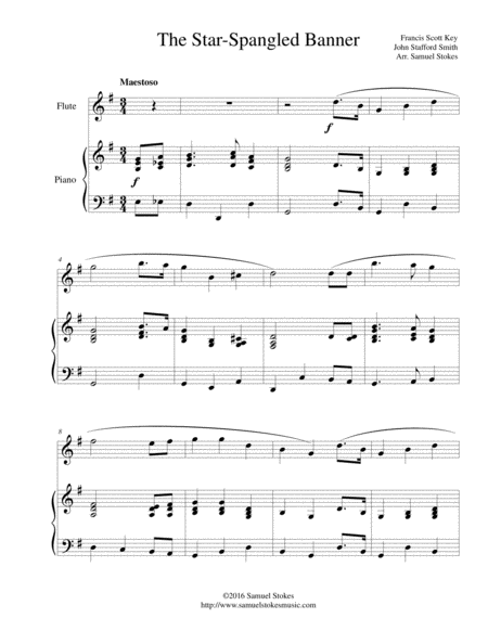The Star-Spangled Banner - for flute and piano image number null