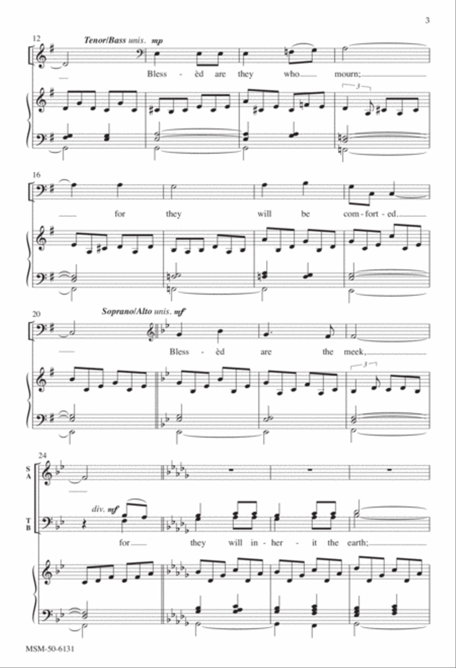 Blessèd Are Those: The Beatitudes 4-Part scores gallery preview page 2