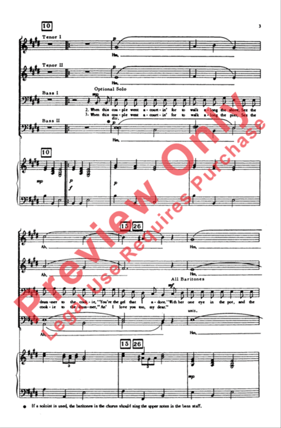 The Drummer and the Cook Men's Choir scores gallery preview page 3
