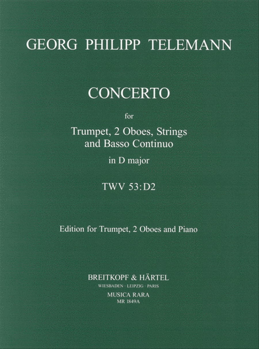 Concerto in D major TWV 53:D2 Piano Quartet scores gallery preview page 1