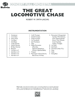 Book cover for The Great Locomotive Chase: Score