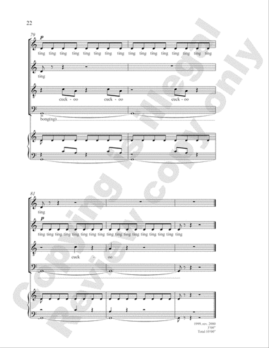Time Pieces: 4. Clocks 4-Part scores gallery preview page 42