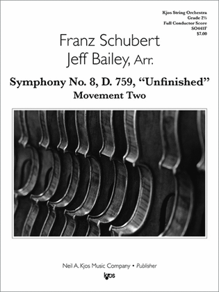 Book cover for Symphony No.8,D759, Unfinished, Mvt Two - Score