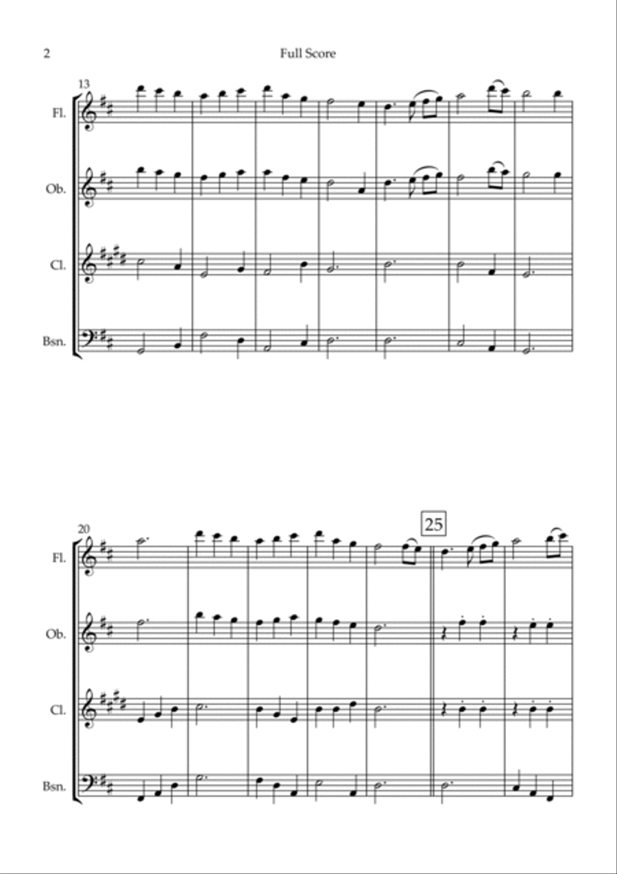 The First Noel (Christmas Song) for Woodwind Quartet Woodwind Quartet scores gallery preview page 2