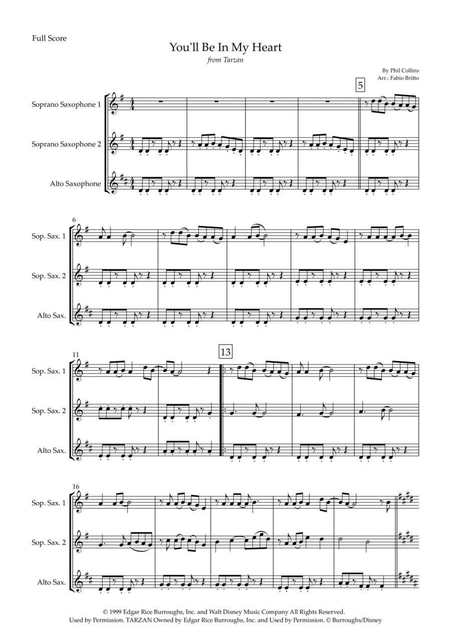 You'll Be In My Heart Woodwind Trio scores gallery preview page 1