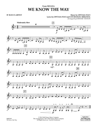 Book cover for We Know the Way (from Moana) (arr. Johnnie Vinson) - Bb Bass Clarinet