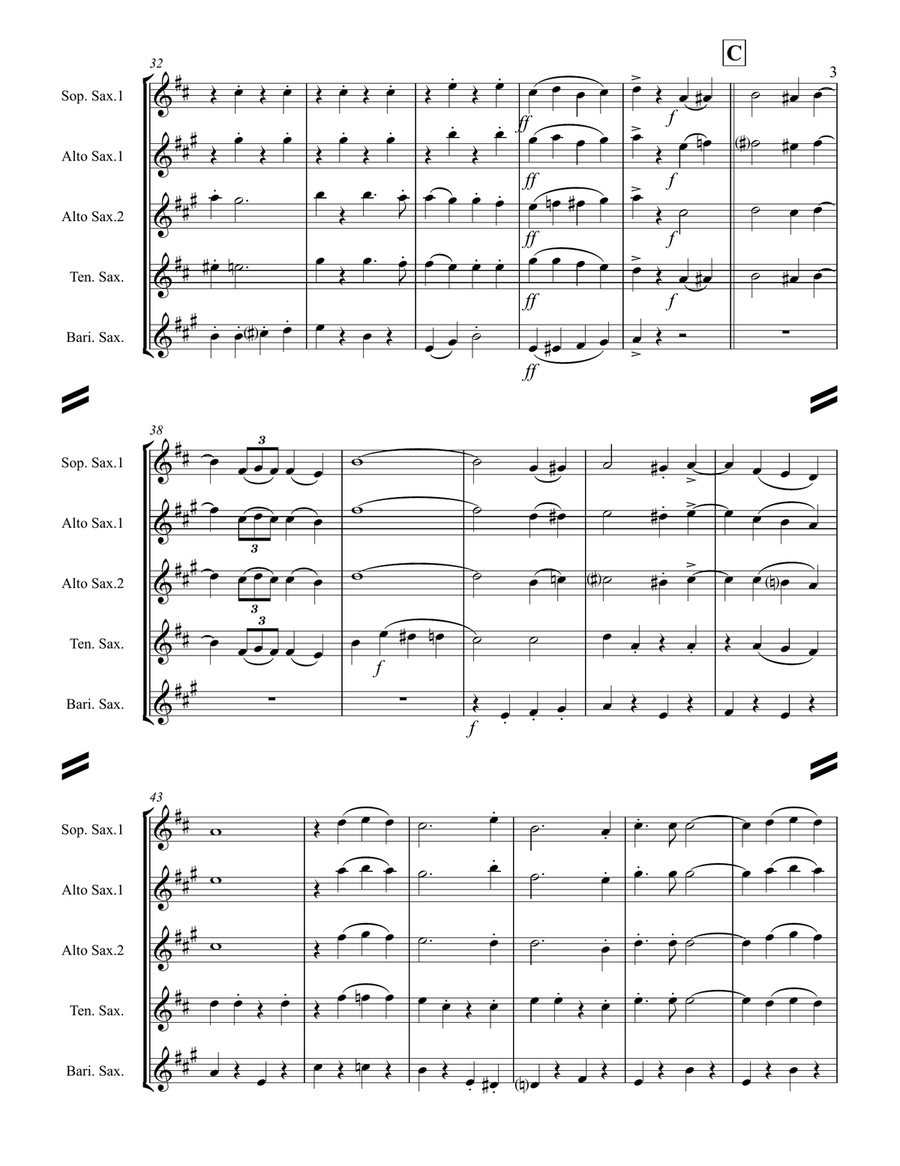 Beer Barrel Polka (roll Out The Barrel) Saxophone Quartet scores gallery preview page 4