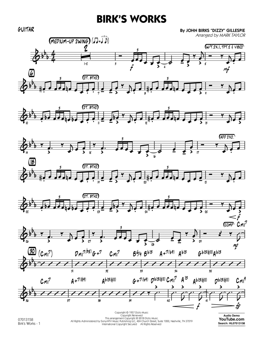 Birk's Works - Guitar Birk's Works - Guitar Part scores gallery preview page 1